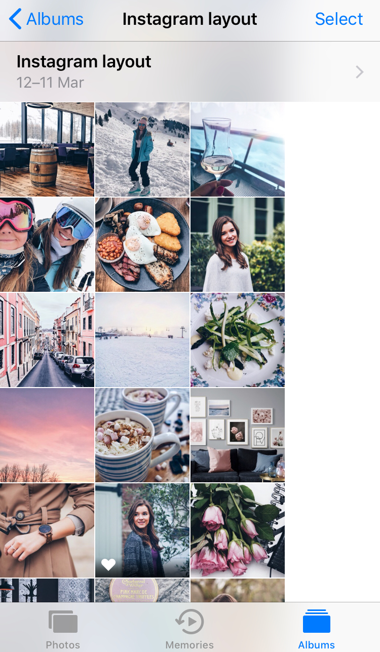 app for instagram feed layout