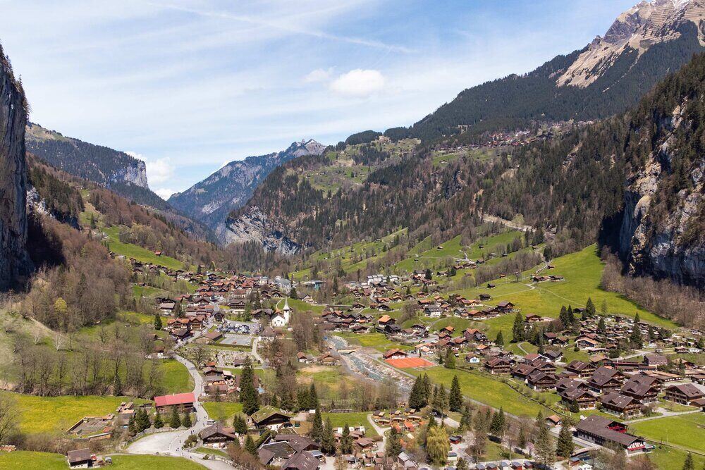 Aerial Shot of Lauterbrunnen