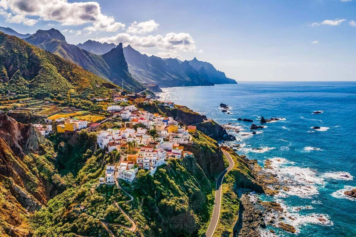 Landscape with coastal village at Tenerife