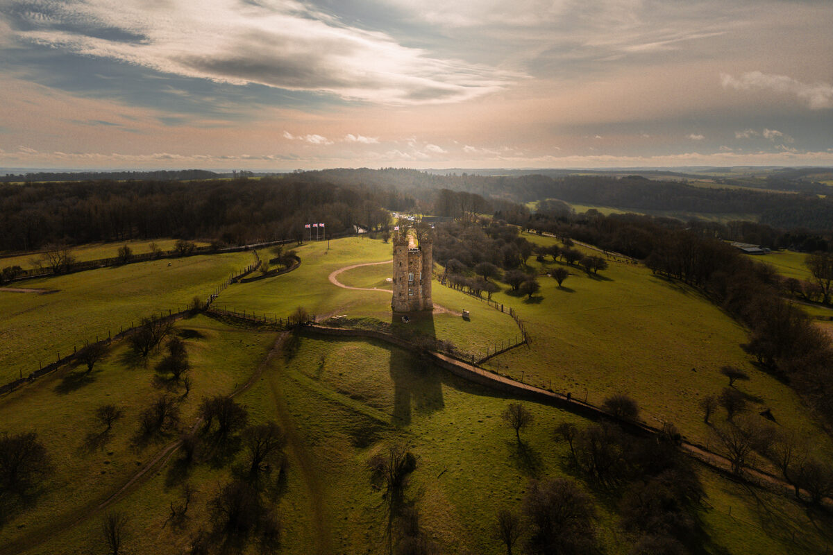 Drone Shot of Broadway Tower