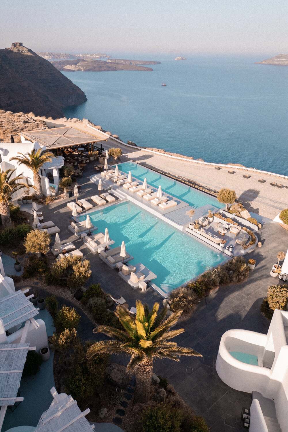 Drone Shot of Nobu Santorini