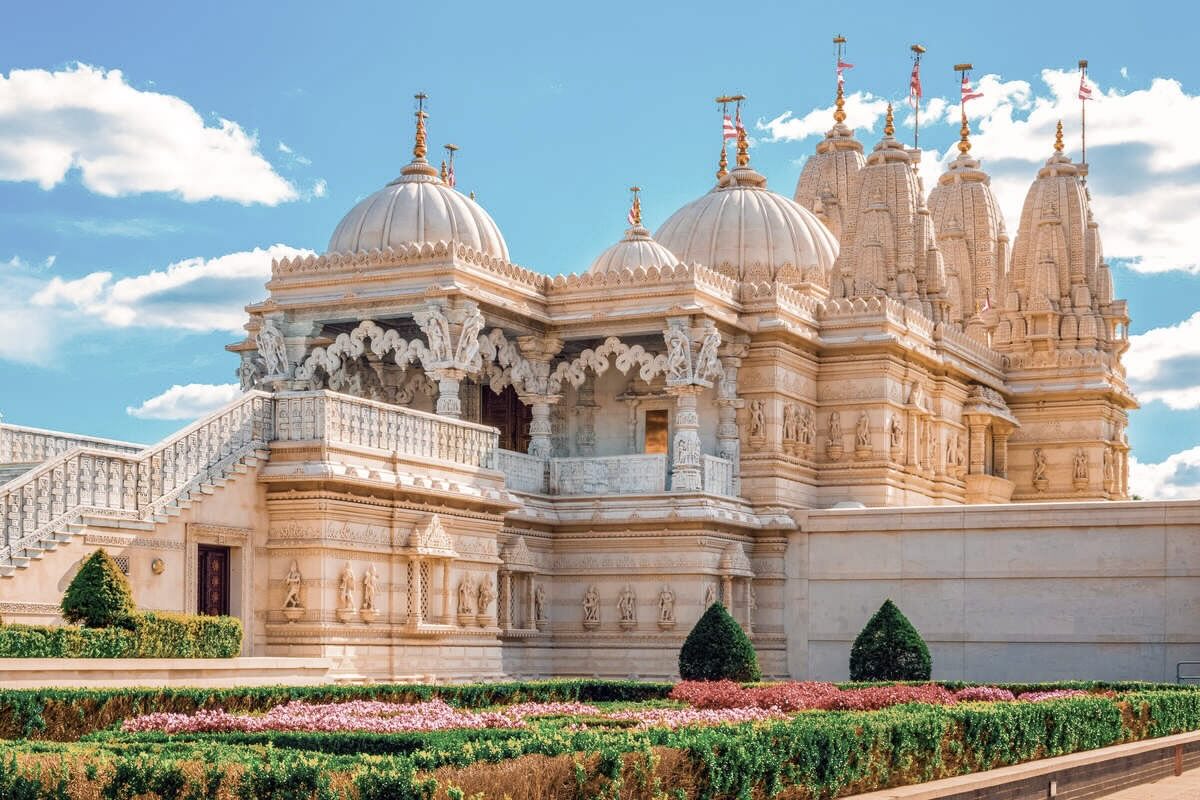 Hindu temple at BAPS Shri Swaminarayan Mandir in Neasden London