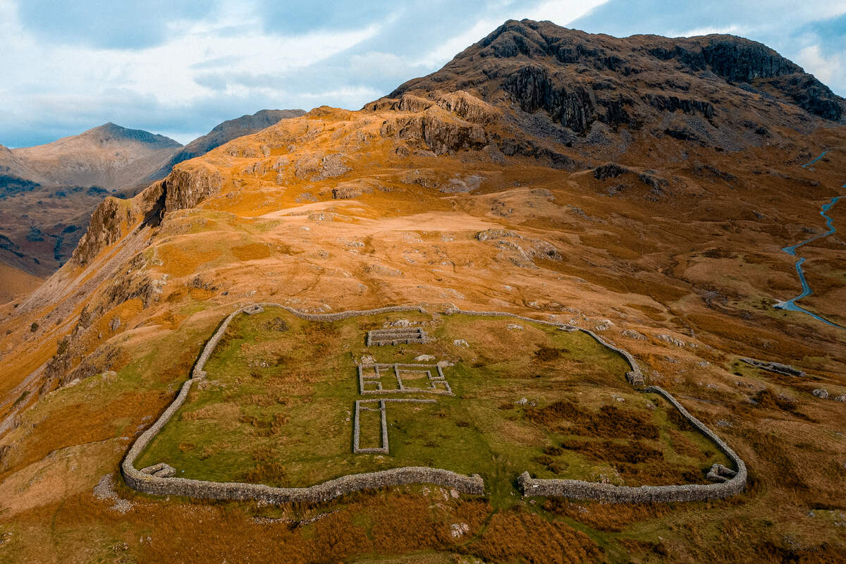 Hardknott Roman Fort in Lake District