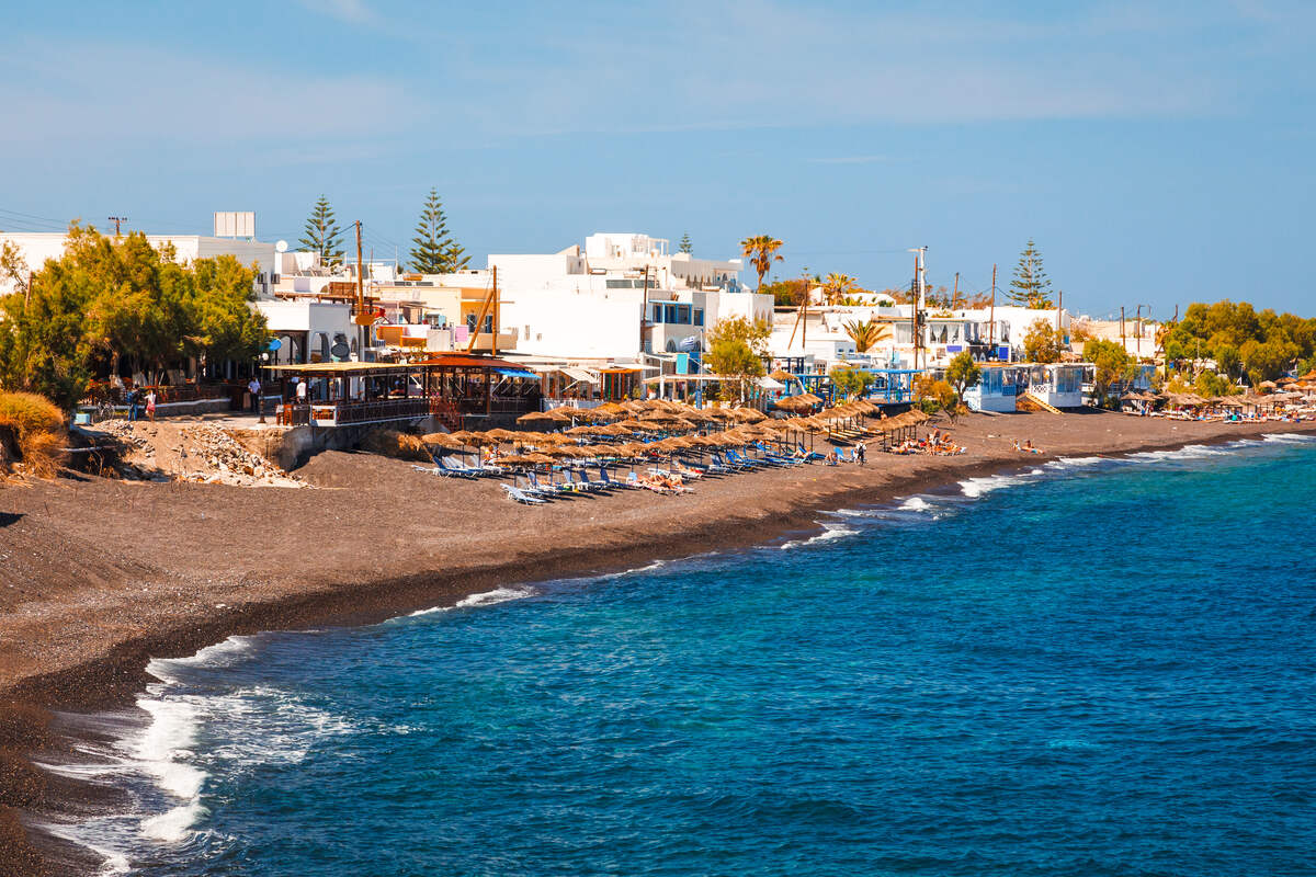 Kamari coast Santorini