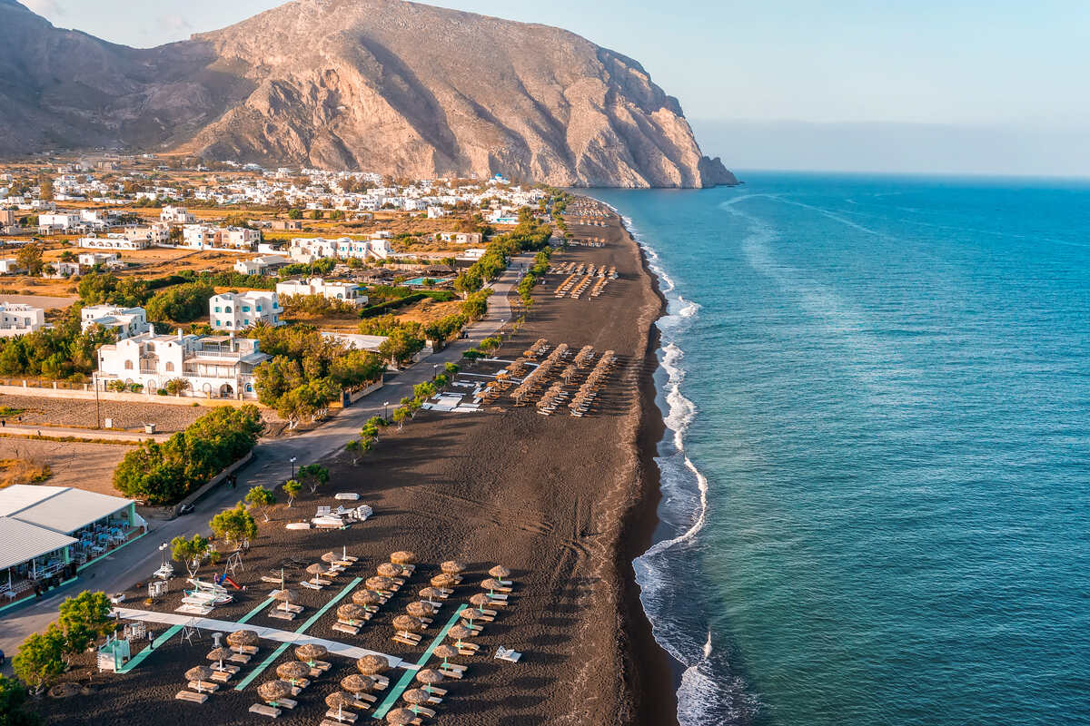 Perissa beach Santorini