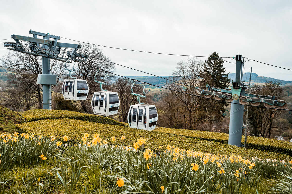 Cable cars at the the Heights of Abraham Derbyshire