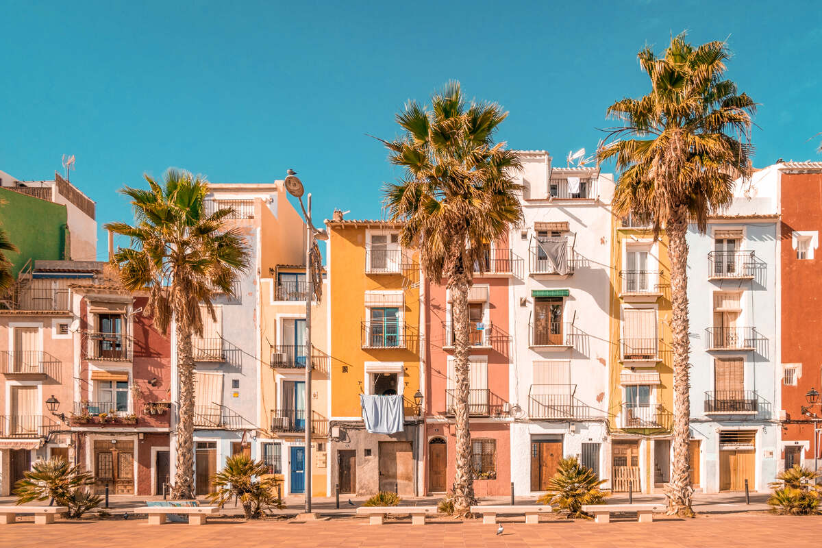 Colorful buildings in Villajoyosa, Spain