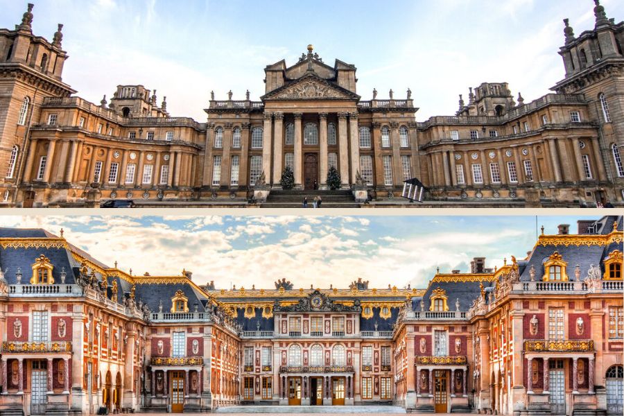 Blenheim Palace in The Cotswolds Versailles Palace in France