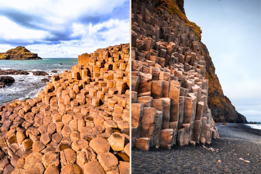 Giant’s Causeway in Northern Ireland __ Reynisfjara in Iceland