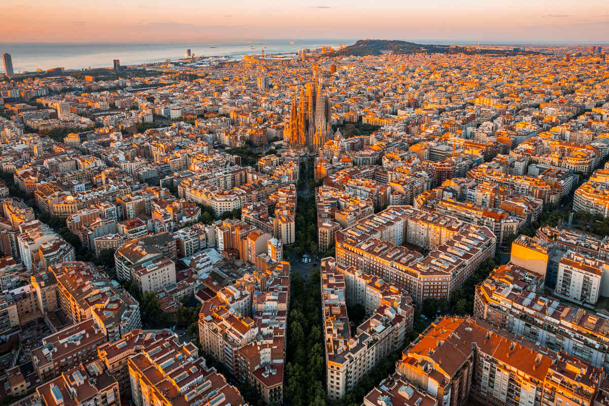 Barcelona Spain aerial view